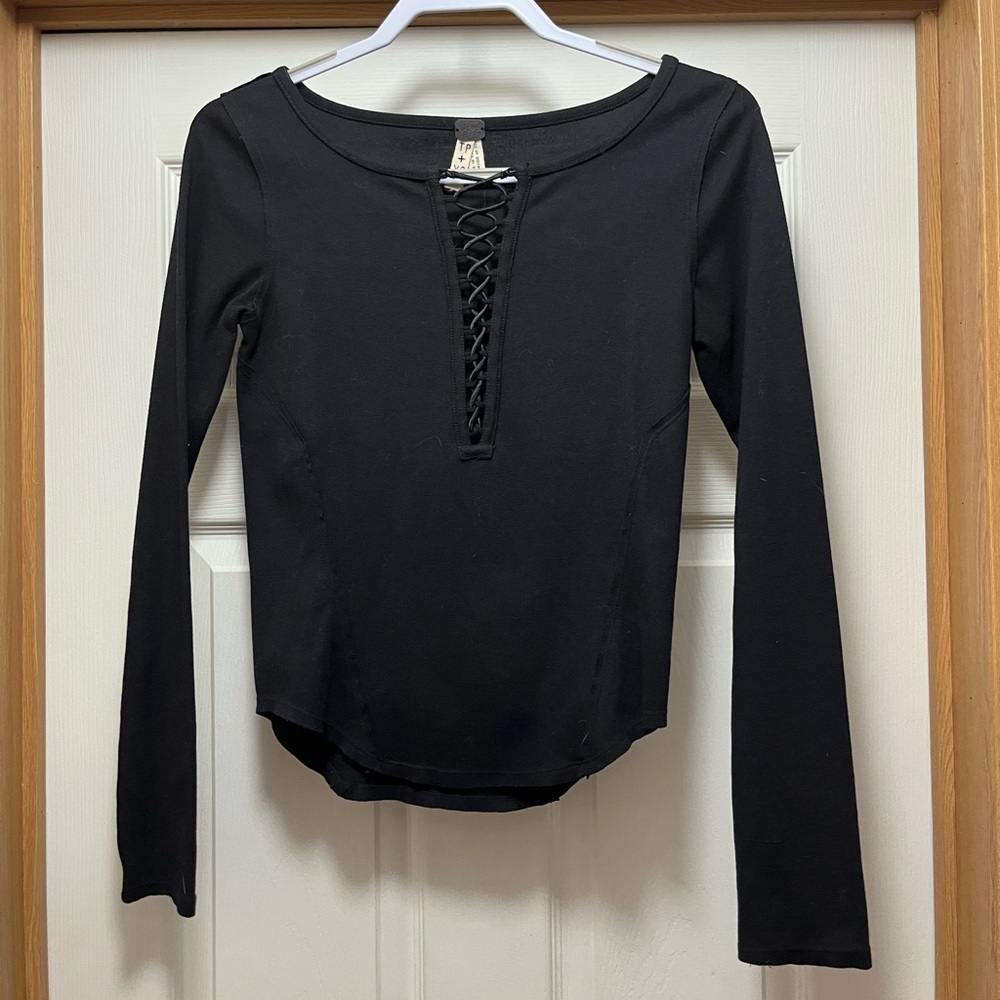 Free people Black Long Sleeve Top